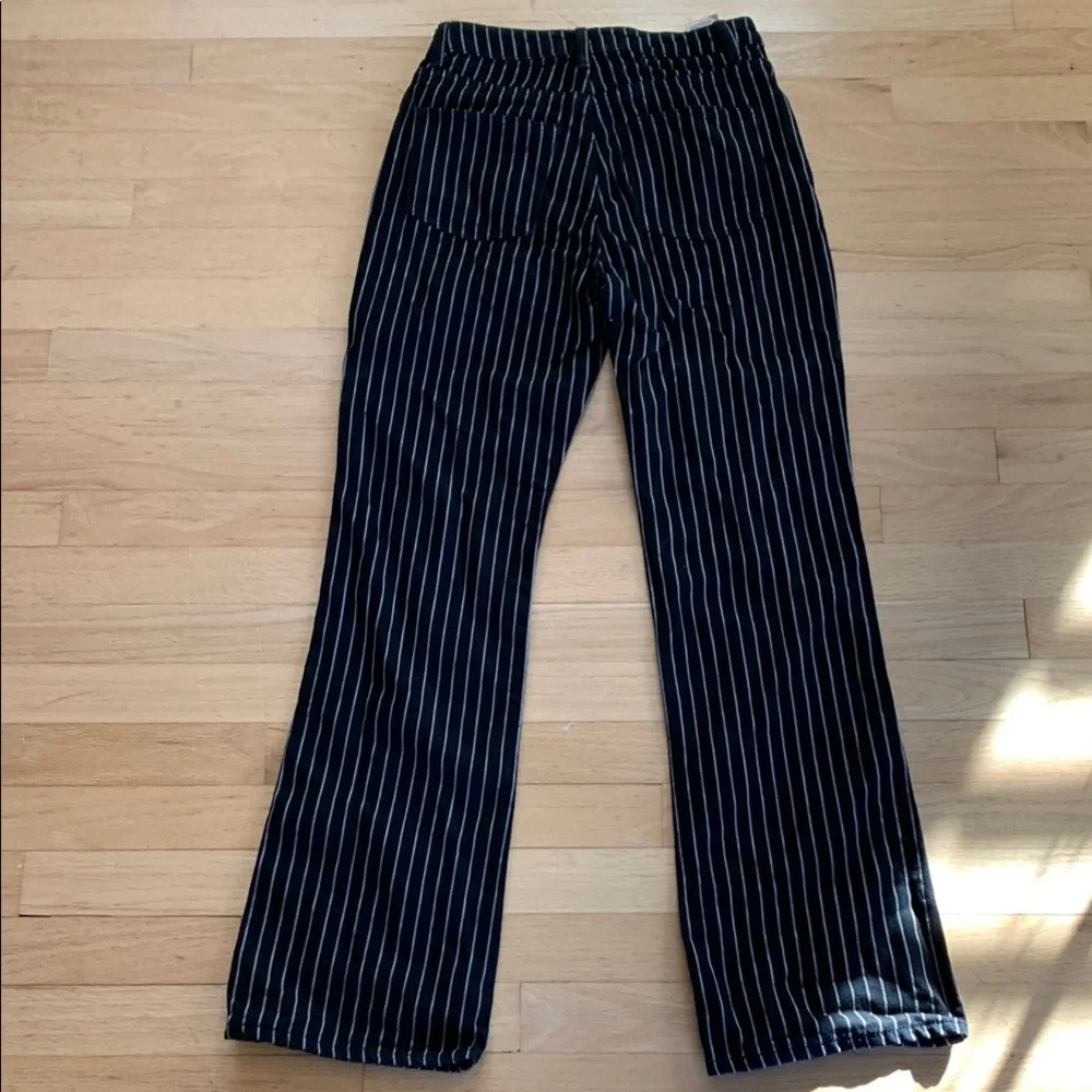 Reformation Georgia Pinstripe High Rise Flare Jeans Size 25 - Picture 10 of 13